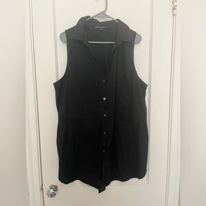 Lafayette 148 Black Collared Tunic Top